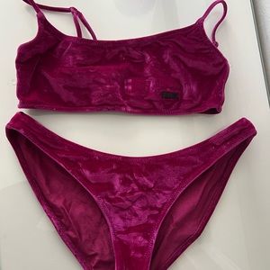 TRIANGL PURPLE VELVET BATHING SUIT SIZE SMALL